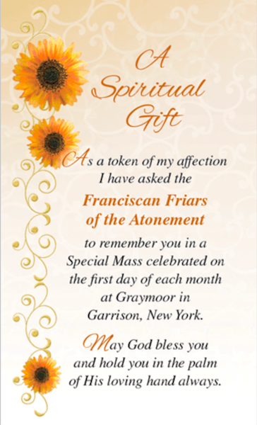 SPIRITUAL GREETING CARDS - Franciscan Friars of the Atonement