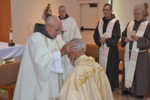 Fr. Jose Delgado, SA giving his first priestly blessing