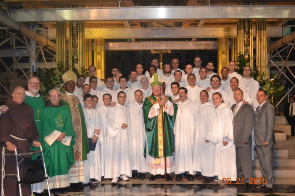 Inn Choir with Fr Brian Fr John Kiesling Fr Bill Drobach Cardinal Dolan